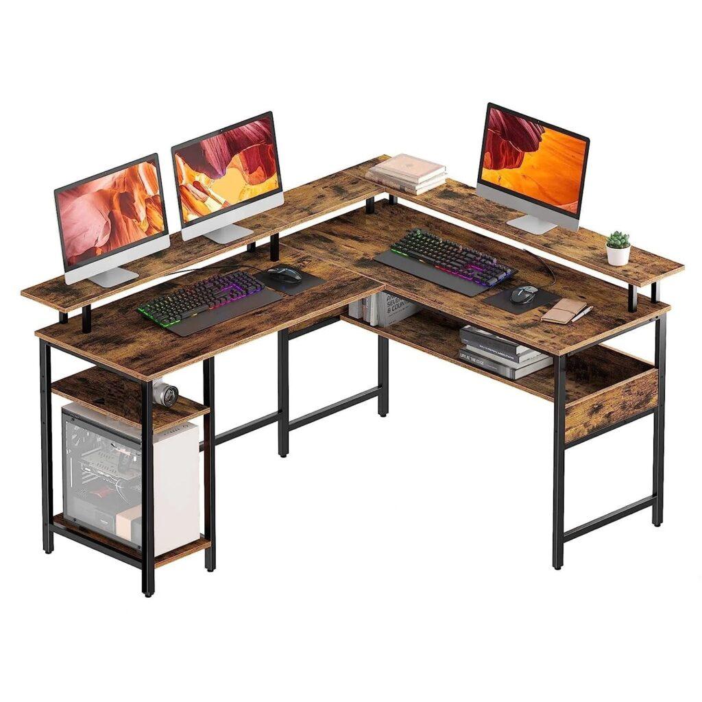 Desktop l shaped gaming desk 